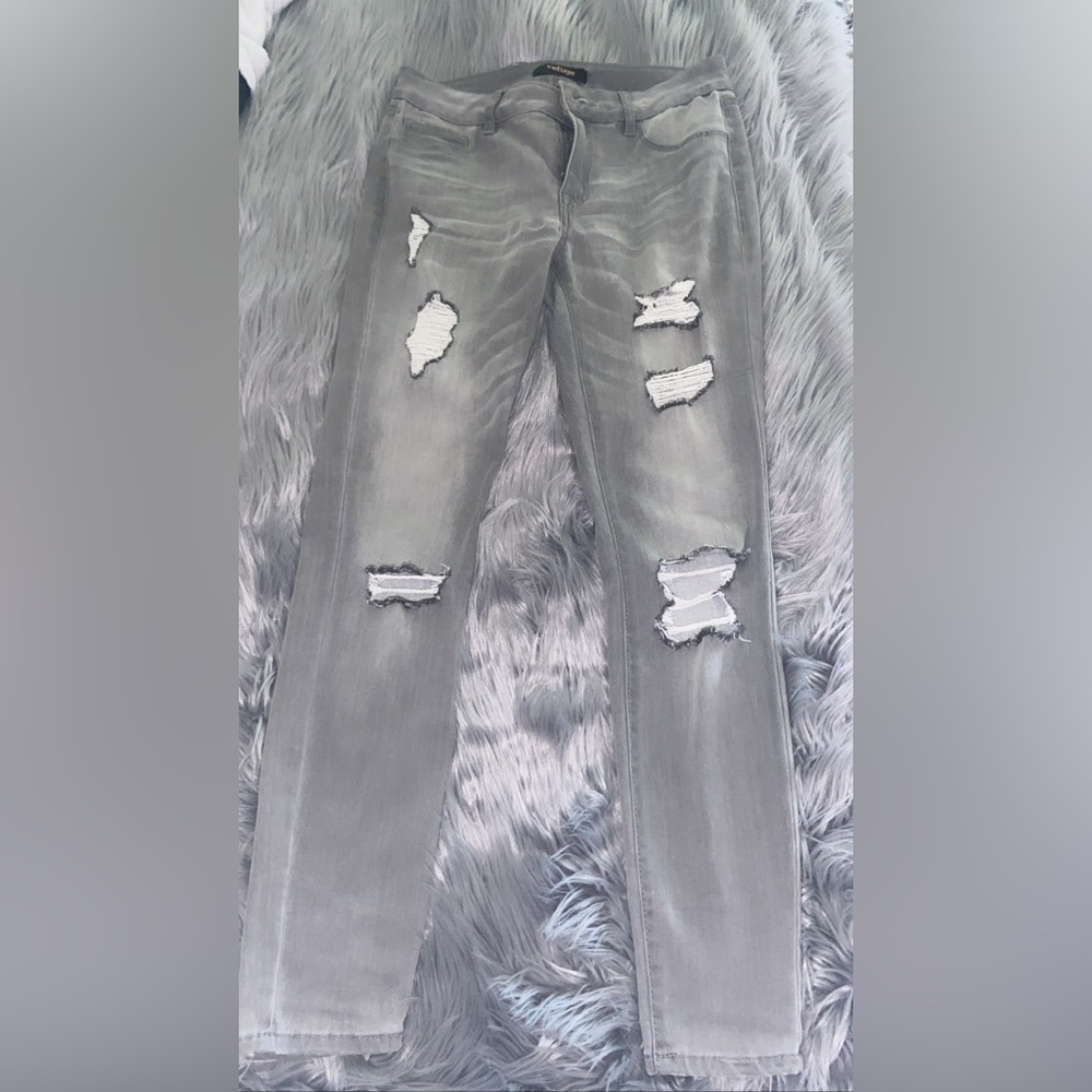 Grey Skinny Jeans with Stretch